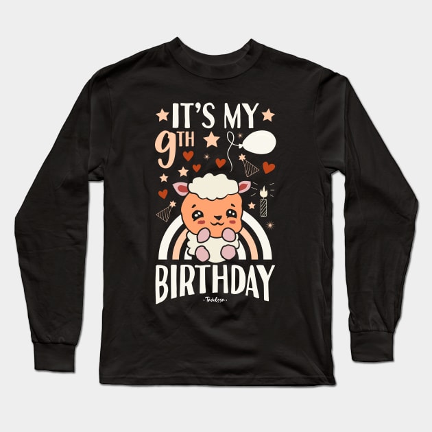 It's My 9th Birthday Sheep Long Sleeve T-Shirt by Tesszero